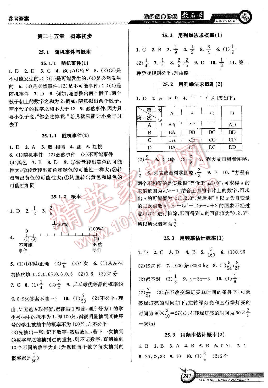 2015年教與學(xué)課程同步講練九年級(jí)數(shù)學(xué)全一冊(cè)人教版 第7頁(yè)