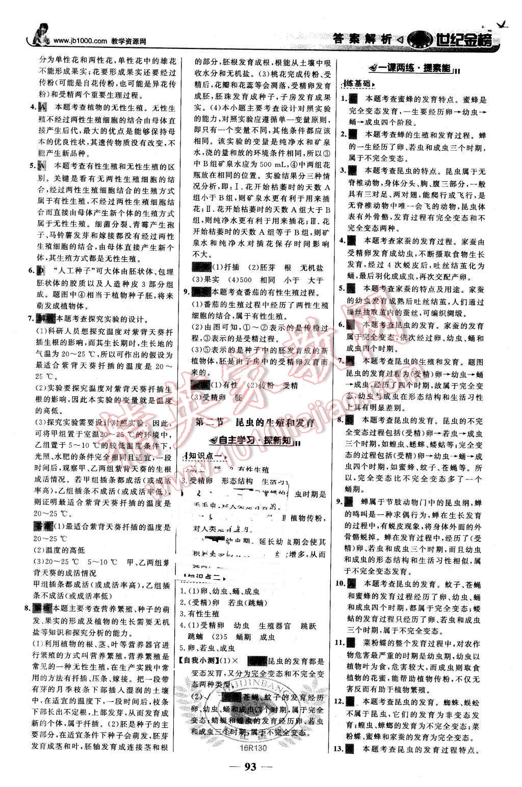 2016年世紀(jì)金榜金榜學(xué)案八年級(jí)生物下冊(cè)人教版 第2頁(yè)