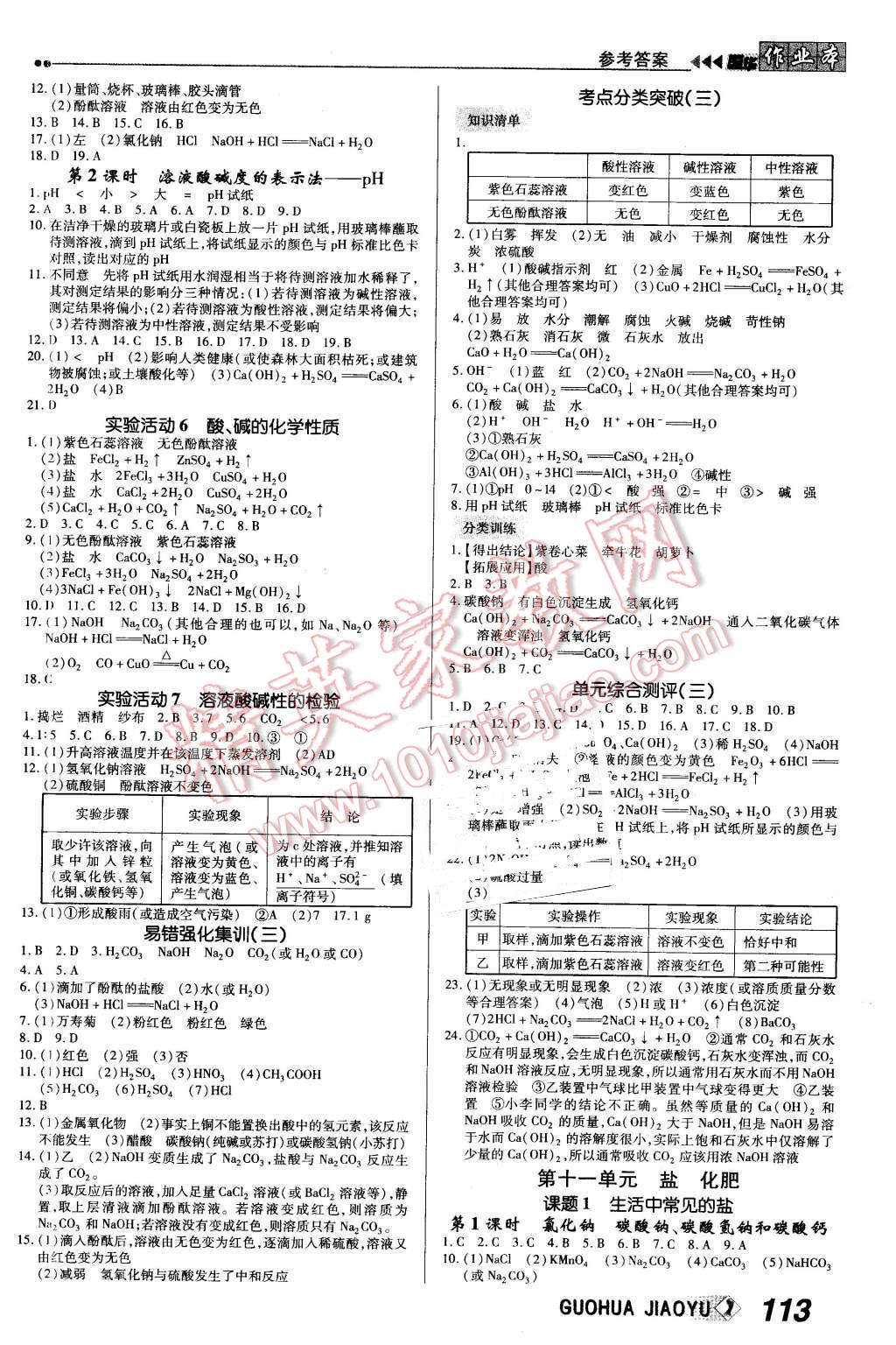 2016年国华作业本九年级化学下册人教版 第5页