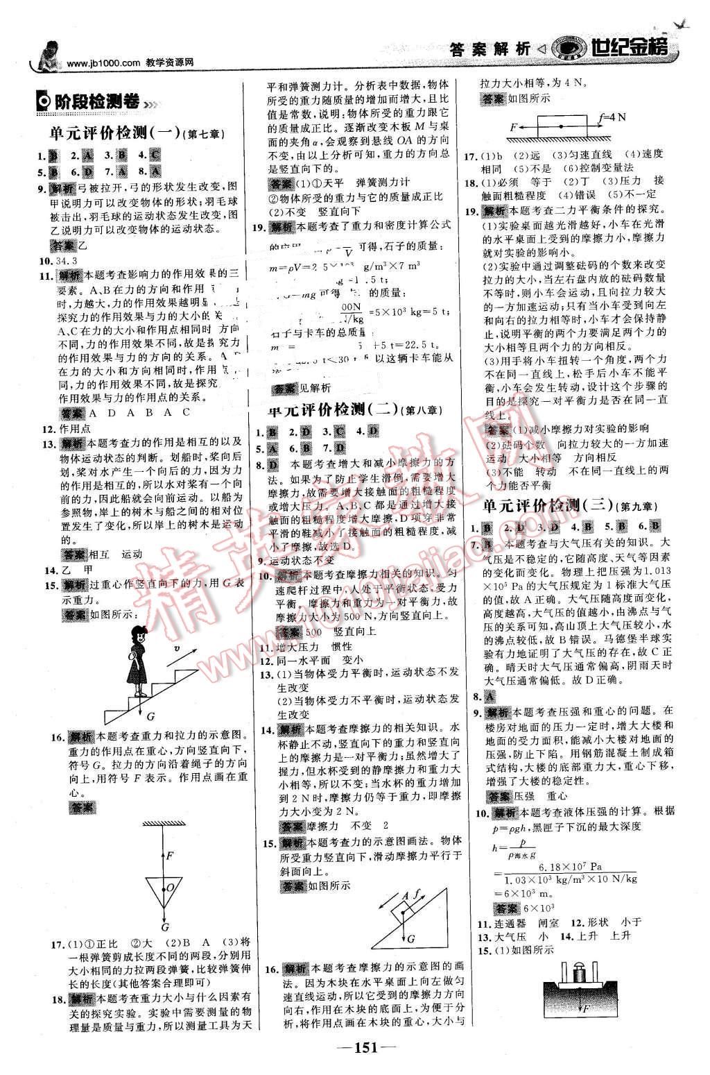 2016年世纪金榜金榜学案八年级物理下册人教版 第28页