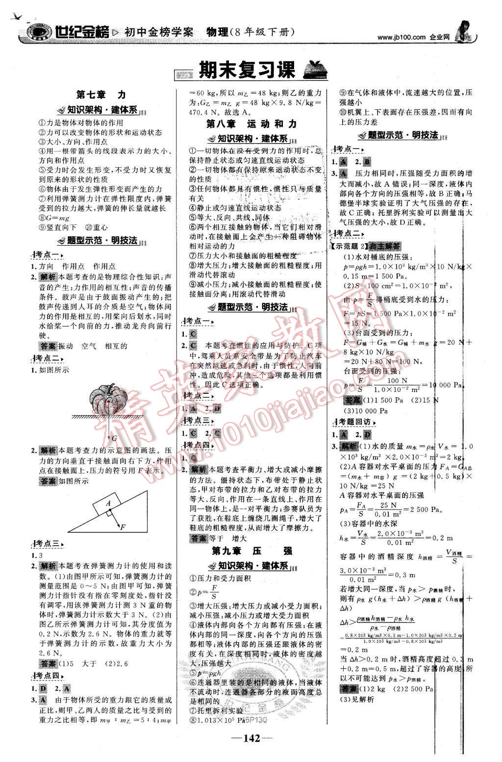 2016年世紀金榜金榜學案八年級物理下冊人教版 第19頁