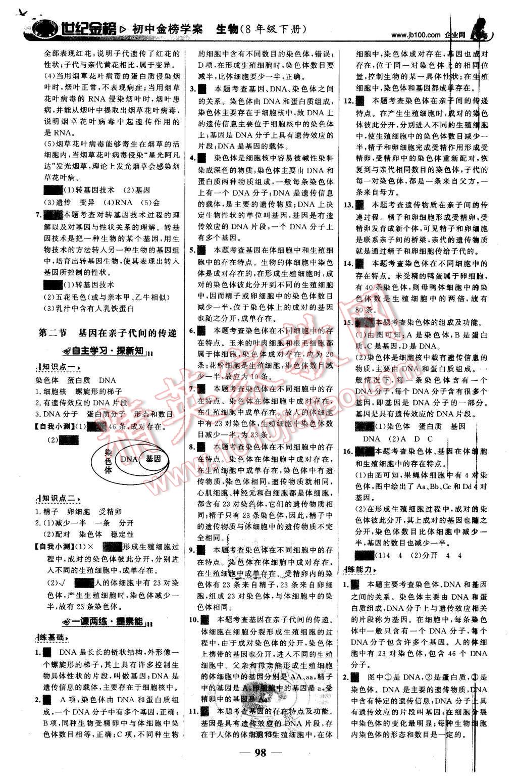 2016年世紀(jì)金榜金榜學(xué)案八年級(jí)生物下冊(cè)人教版 第7頁(yè)