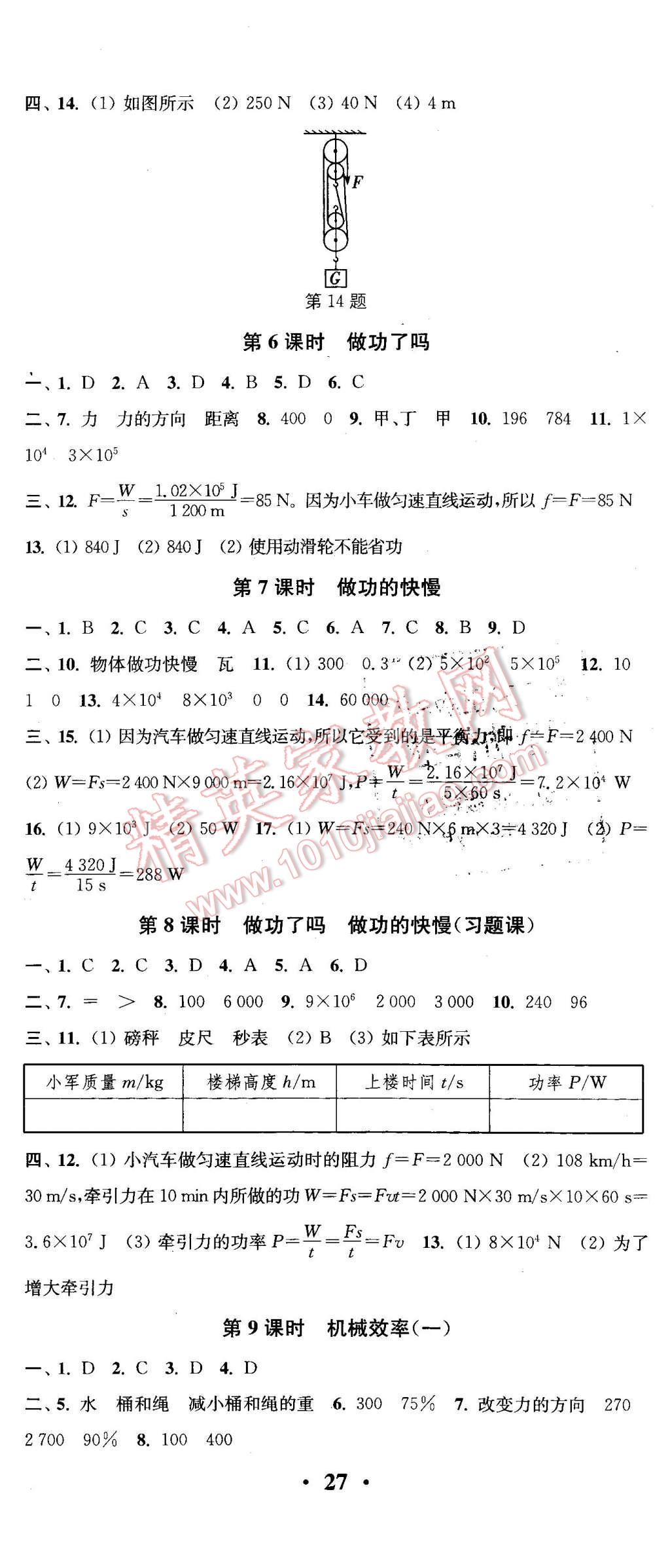 2016年通城学典活页检测八年级物理下册沪科版 第8页