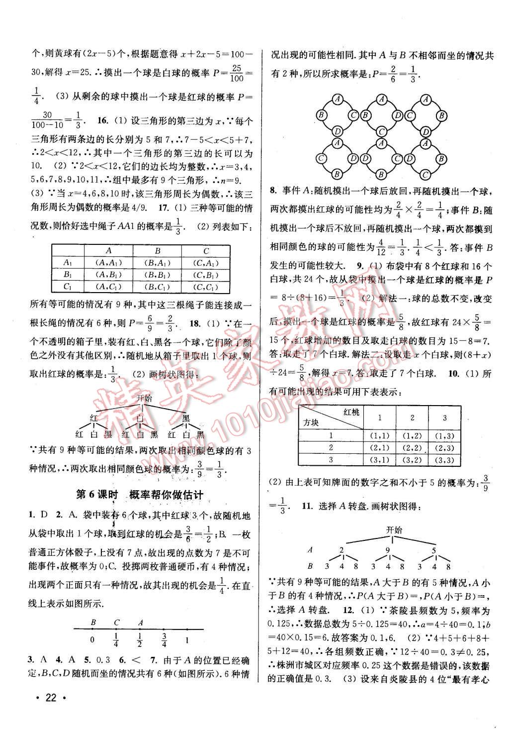 2016年百分百訓(xùn)練九年級數(shù)學(xué)下冊江蘇版 第22頁