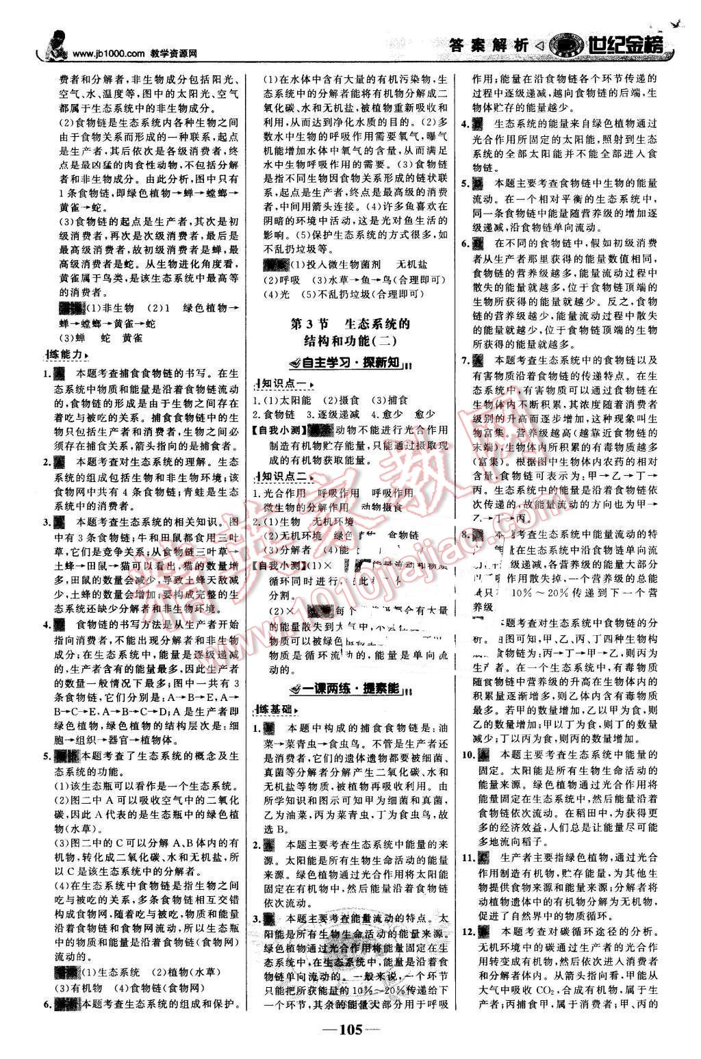 2016年世紀(jì)金榜金榜學(xué)案八年級(jí)生物下冊(cè)北師大版 第14頁(yè)