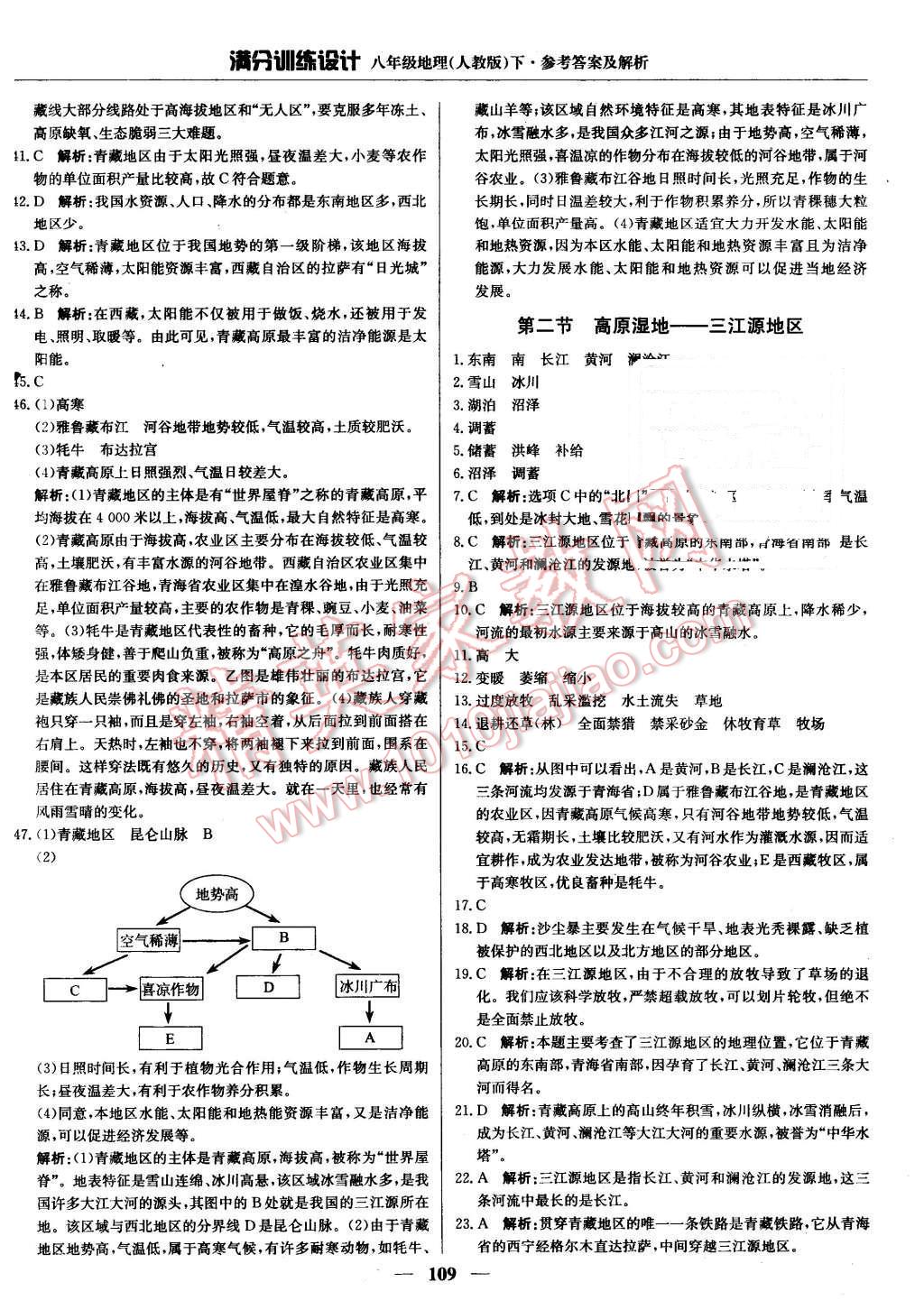 2016年满分训练设计八年级地理下册人教版 第22页