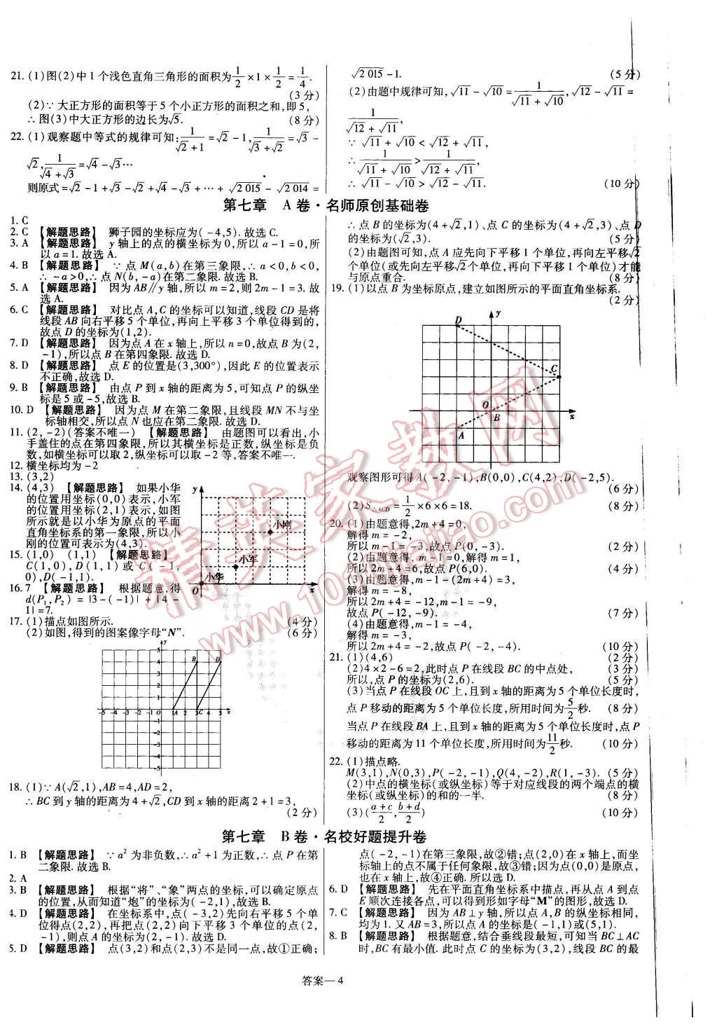 2016年金考卷活頁題選七年級(jí)數(shù)學(xué)下冊(cè)人教版 第4頁