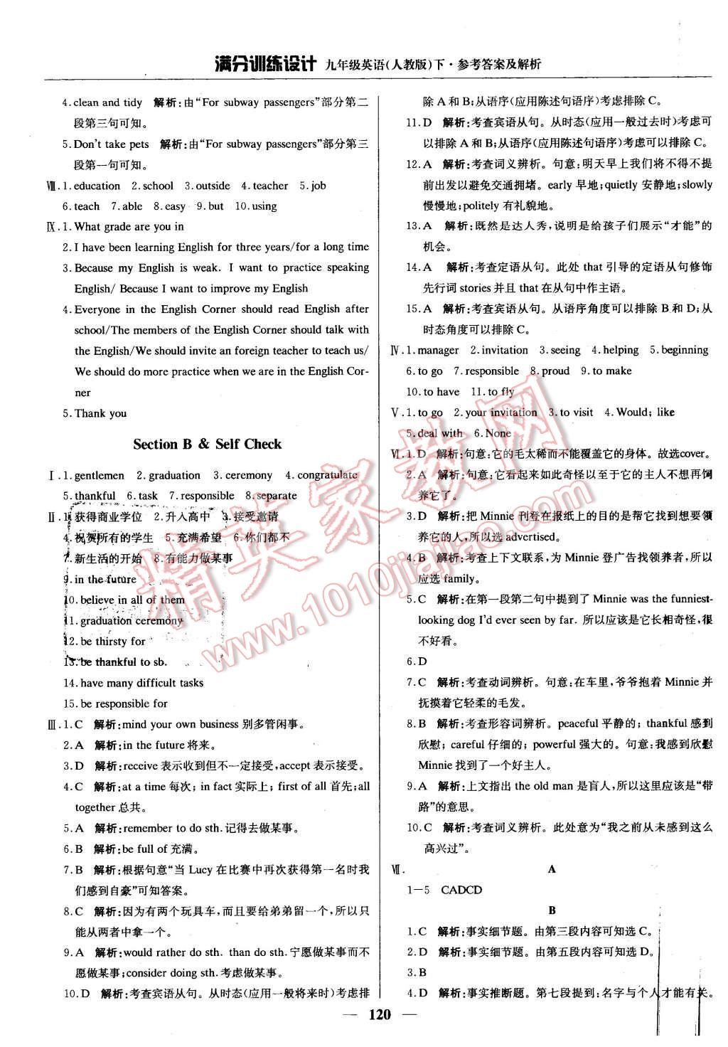 2016年滿分訓練設(shè)計九年級英語下冊人教版 第17頁