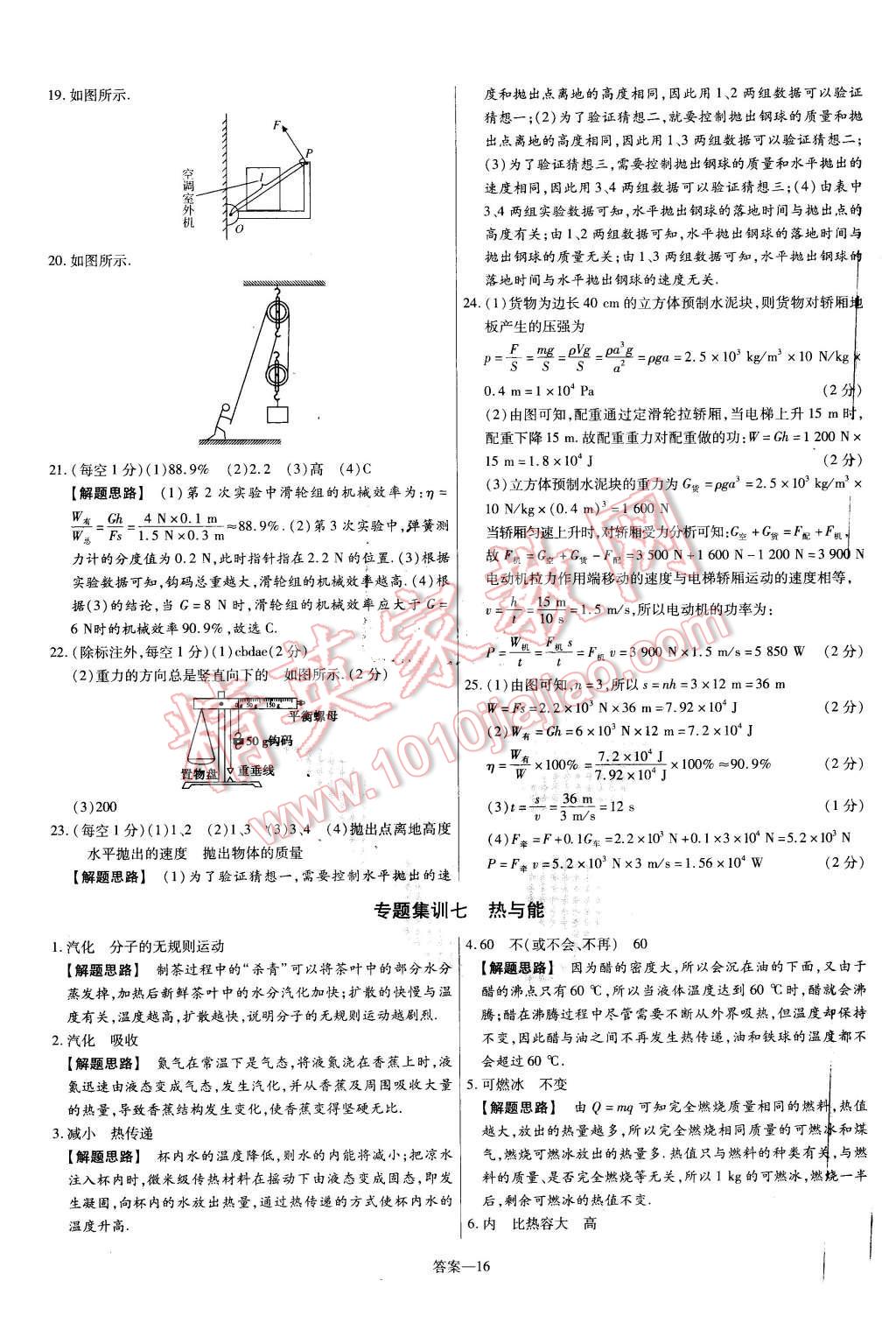 2016年金考卷活頁(yè)題選九年級(jí)物理下冊(cè)滬粵版 第16頁(yè)