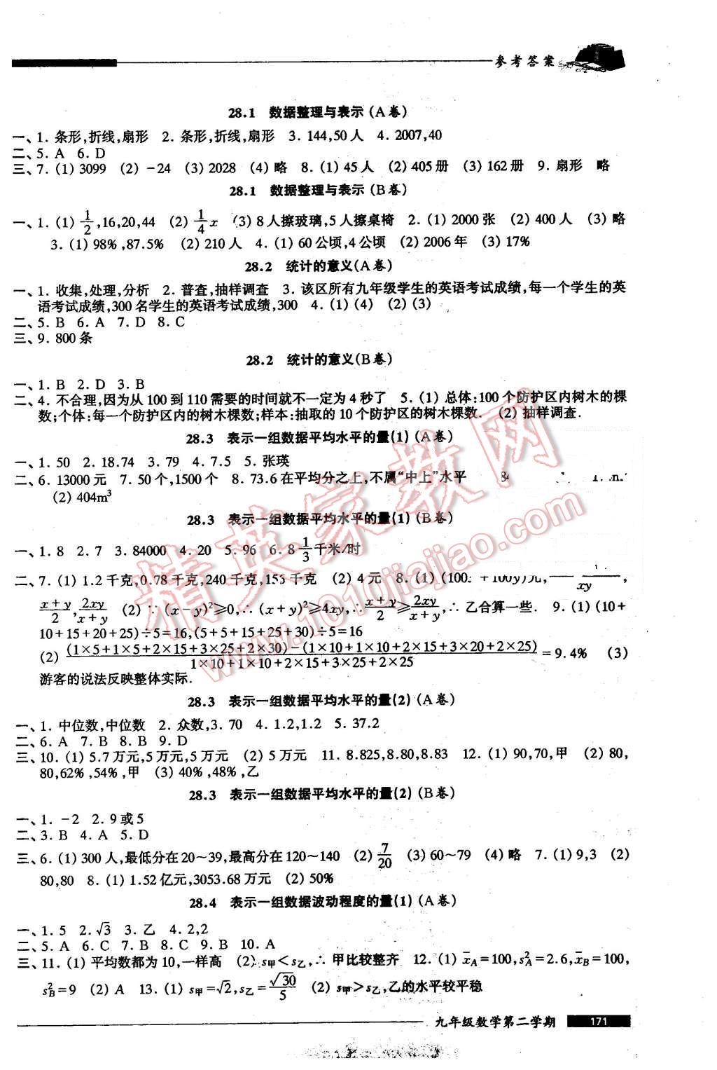 2016年我能考第一金牌一課一練九年級(jí)數(shù)學(xué)第二學(xué)期 第4頁(yè)