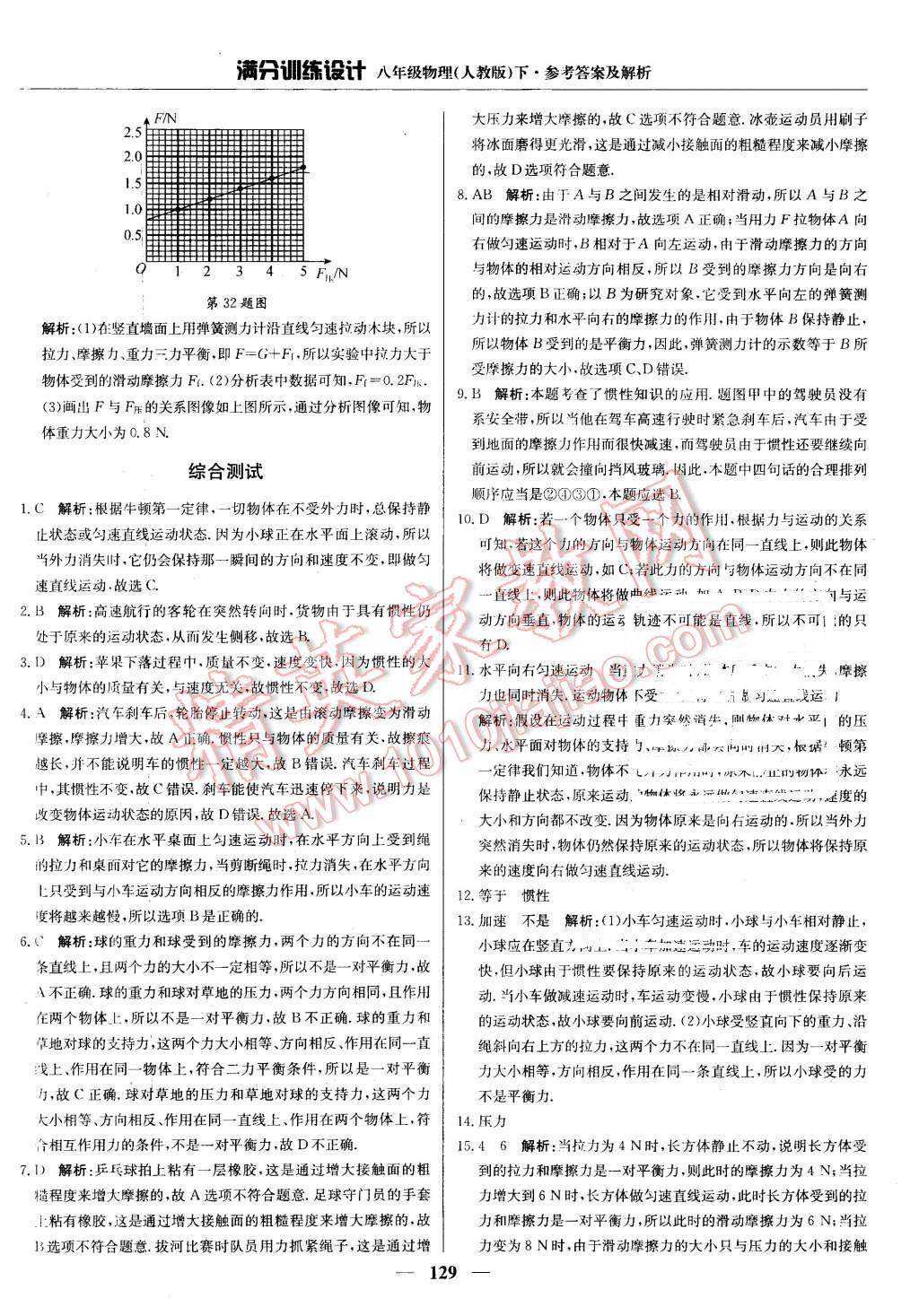 2016年滿分訓(xùn)練設(shè)計八年級物理下冊人教版 第10頁