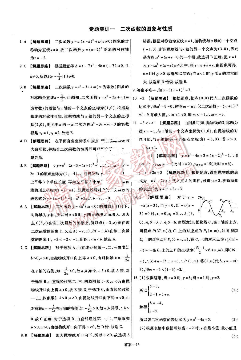 2016年金考卷活頁題選九年級數(shù)學下冊華師大版 第13頁