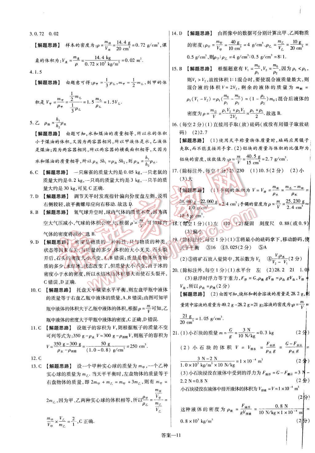 2016年金考卷活頁(yè)題選九年級(jí)物理下冊(cè)滬粵版 第11頁(yè)