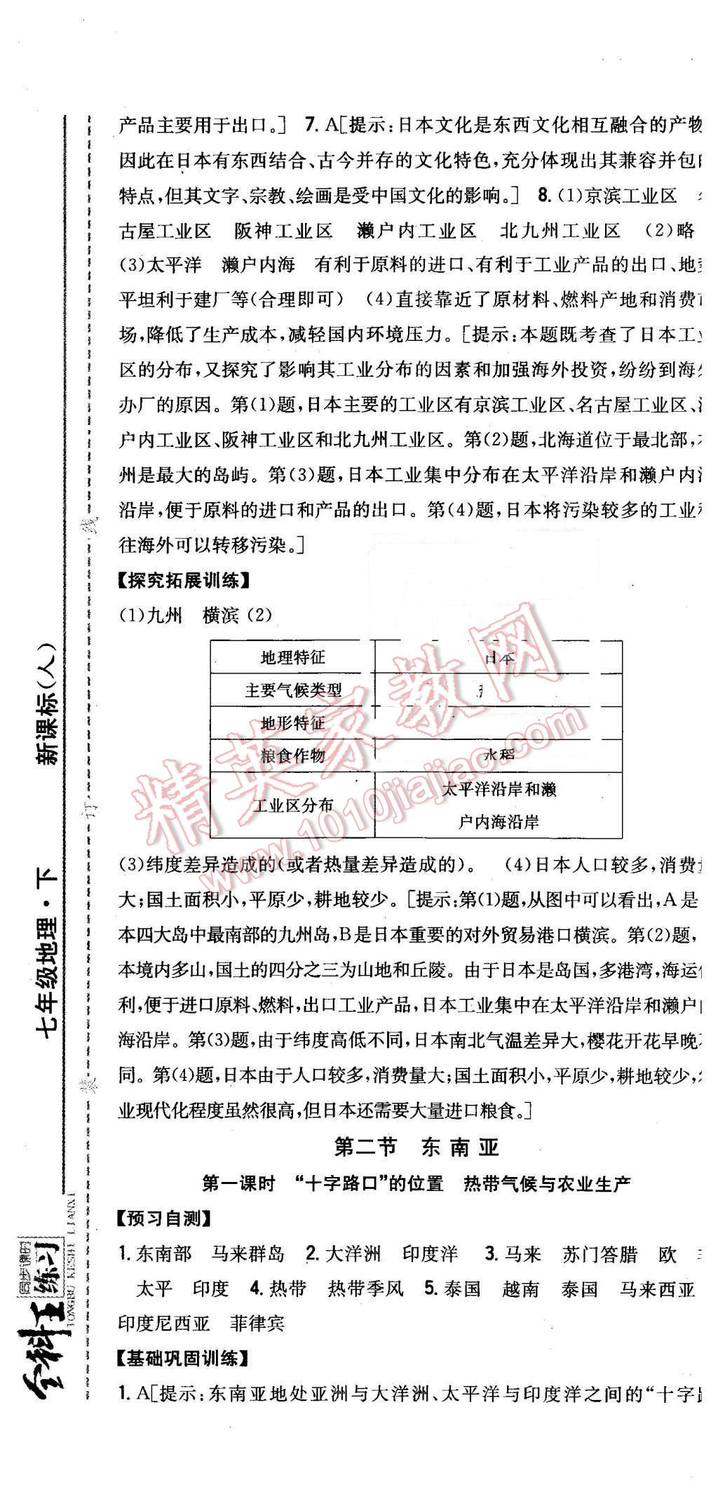 2016年全科王同步课时练习七年级地理下册人教版 第7页