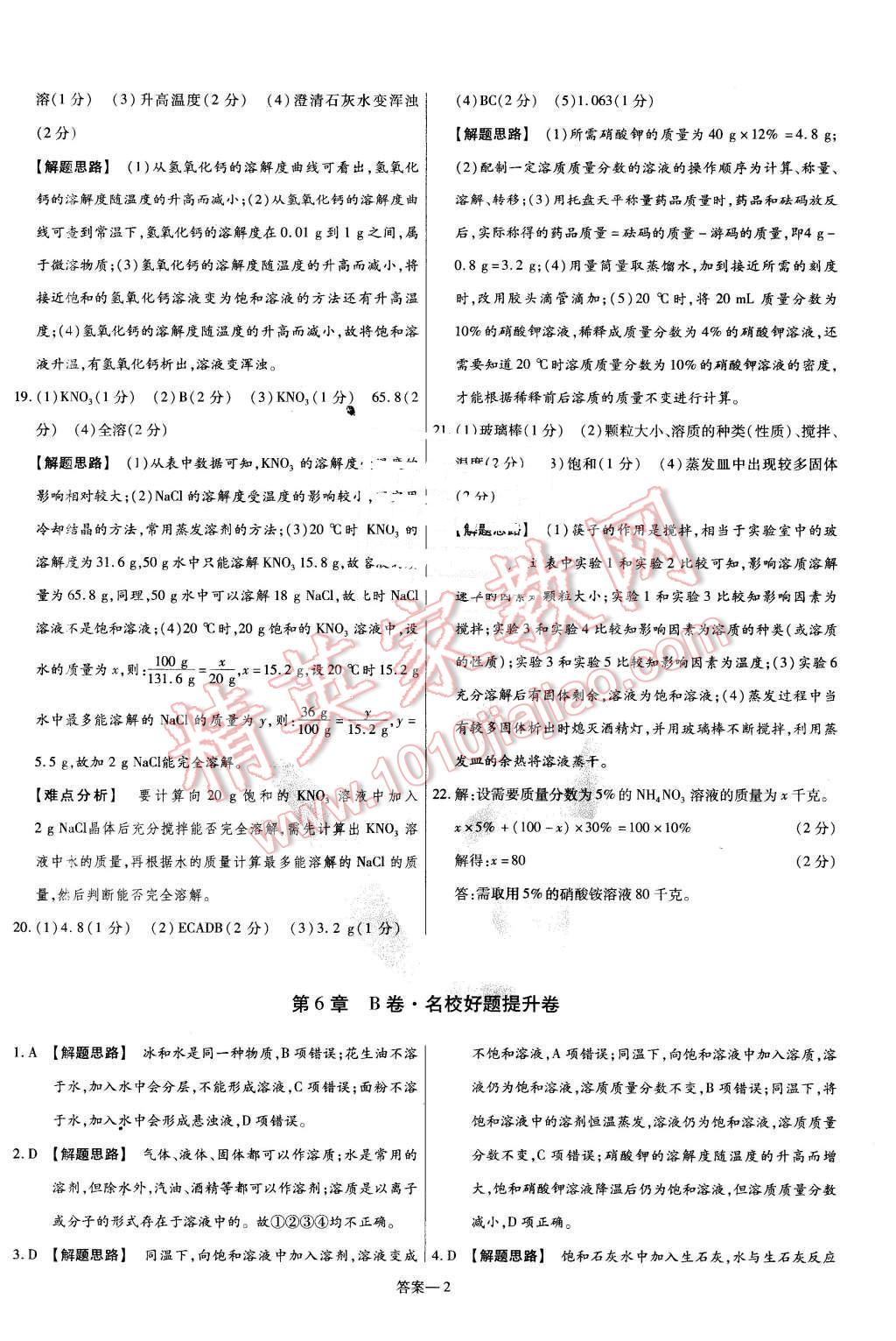 2016年金考卷活頁題選九年級(jí)化學(xué)下冊(cè)滬教版 第2頁