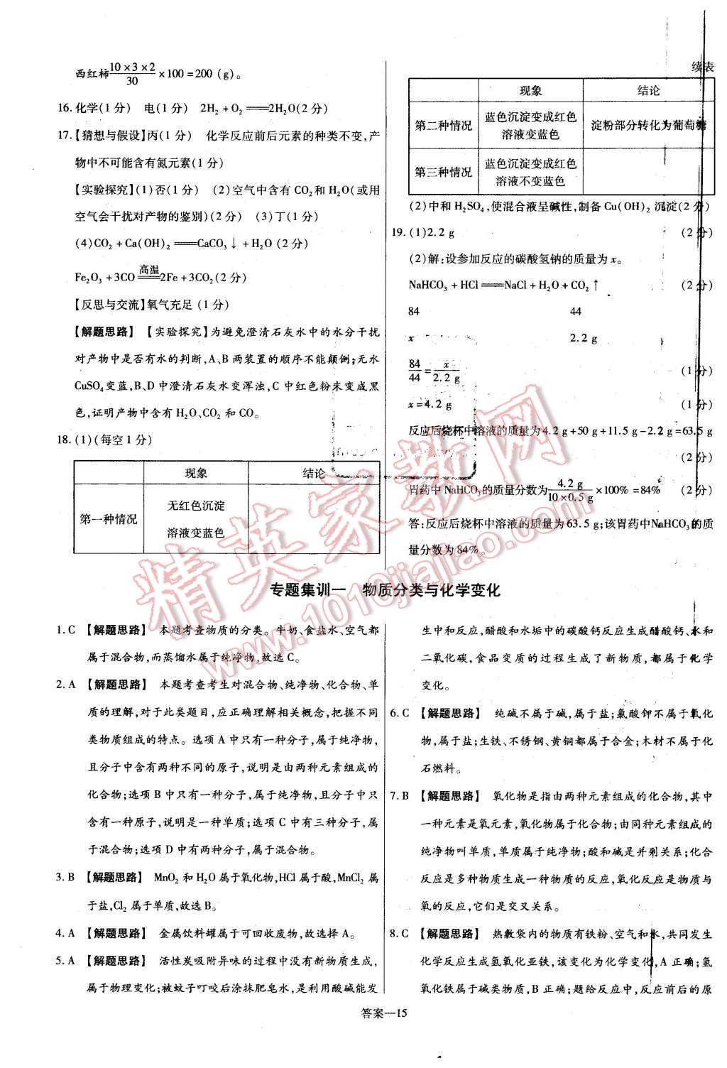 2016年金考卷活頁題選九年級化學(xué)下冊粵教版 第15頁