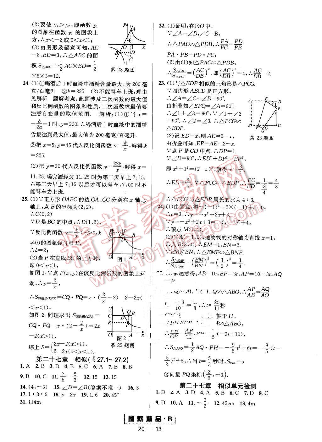 2015年勵耘書業(yè)勵耘活頁周周練九年級數(shù)學(xué)全一冊人教版 第13頁