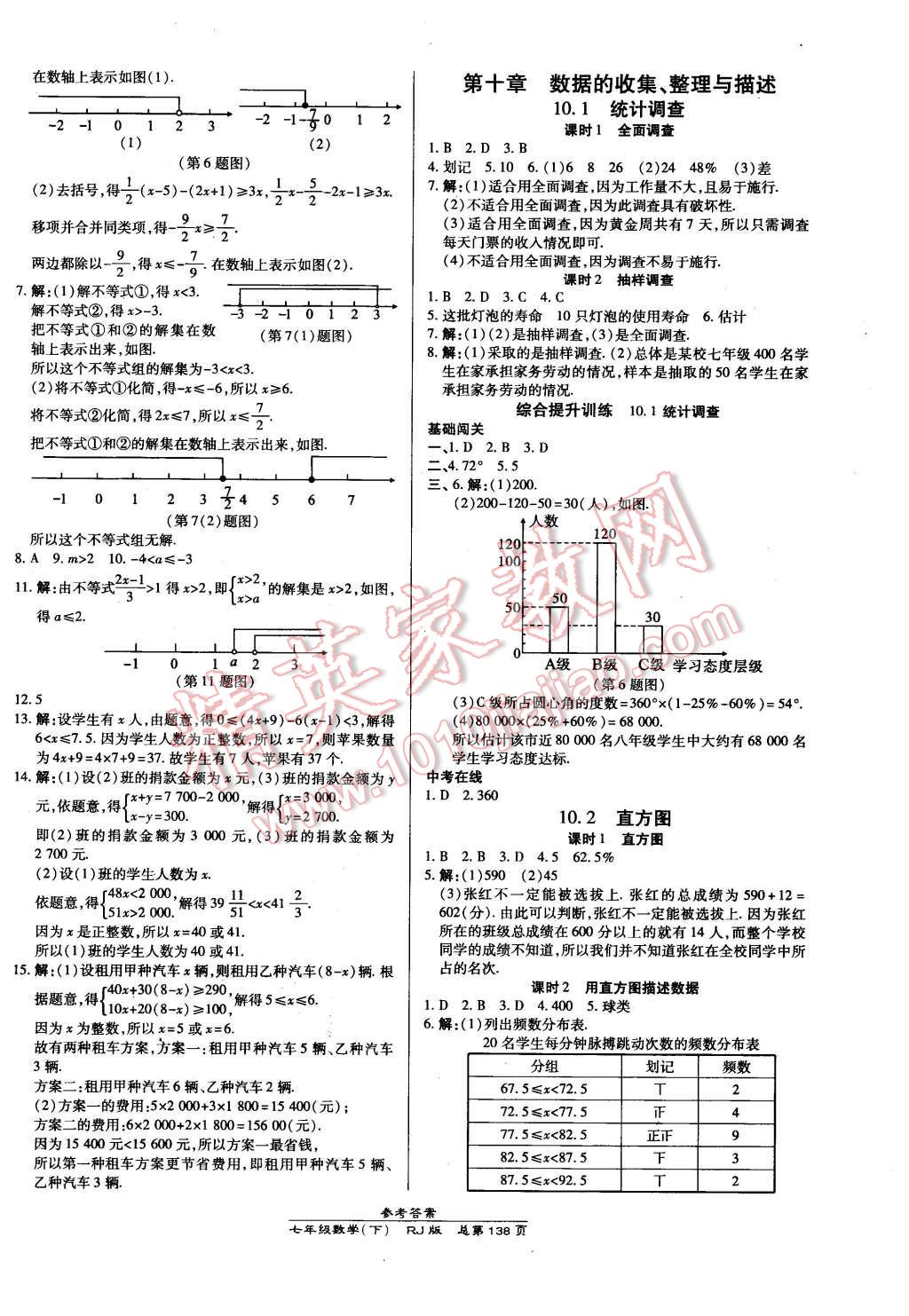 2016年高效課時(shí)通10分鐘掌控課堂七年級(jí)數(shù)學(xué)下冊(cè)人教版 第16頁