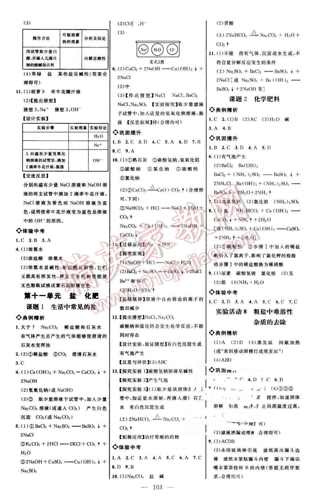 2016年细解巧练九年级化学下册人教版 第5页