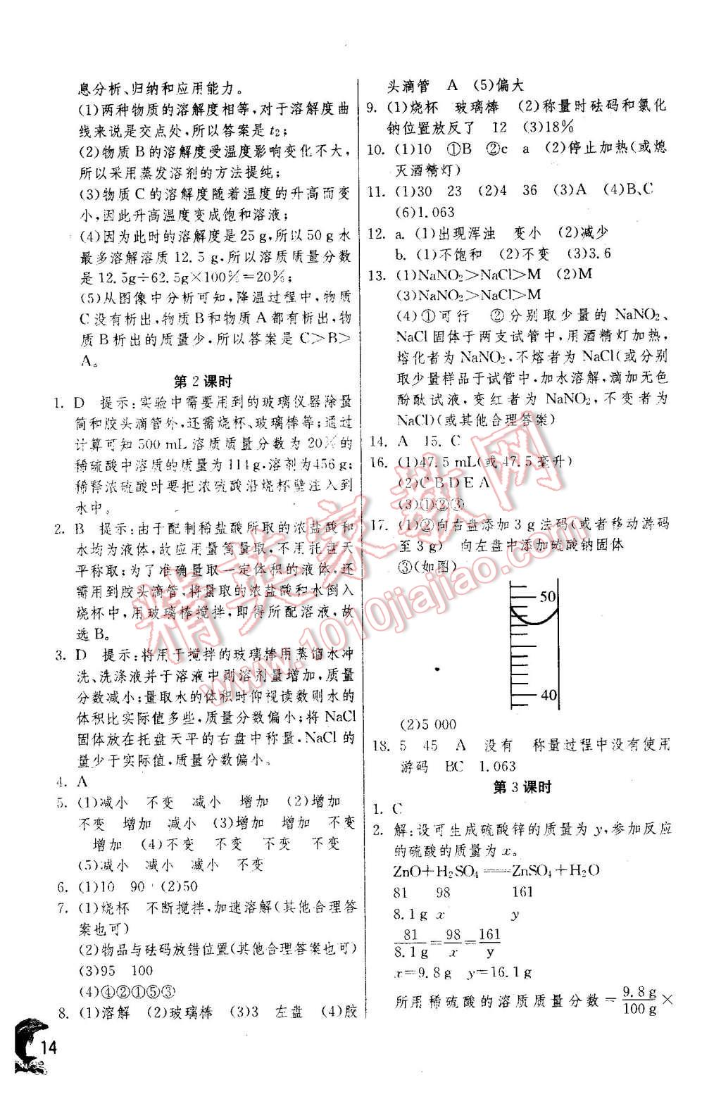 2016年实验班提优训练九年级化学下册人教版 第14页