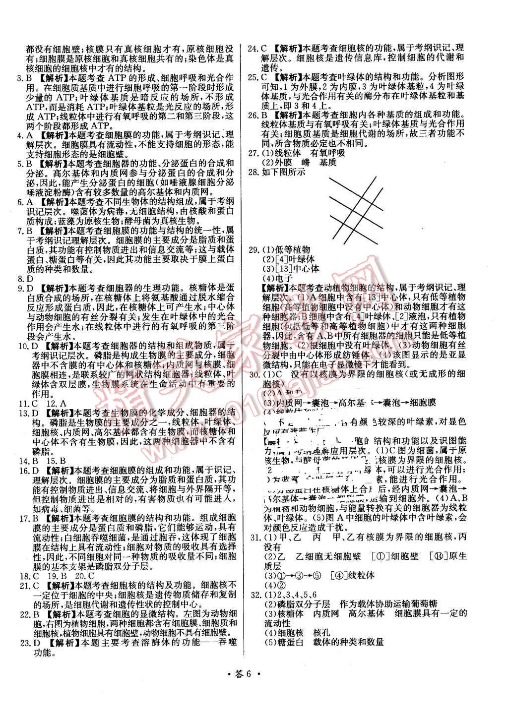 2015年天利38套對(duì)接高考單元專題測(cè)試卷生物必修1浙科版 第6頁(yè)