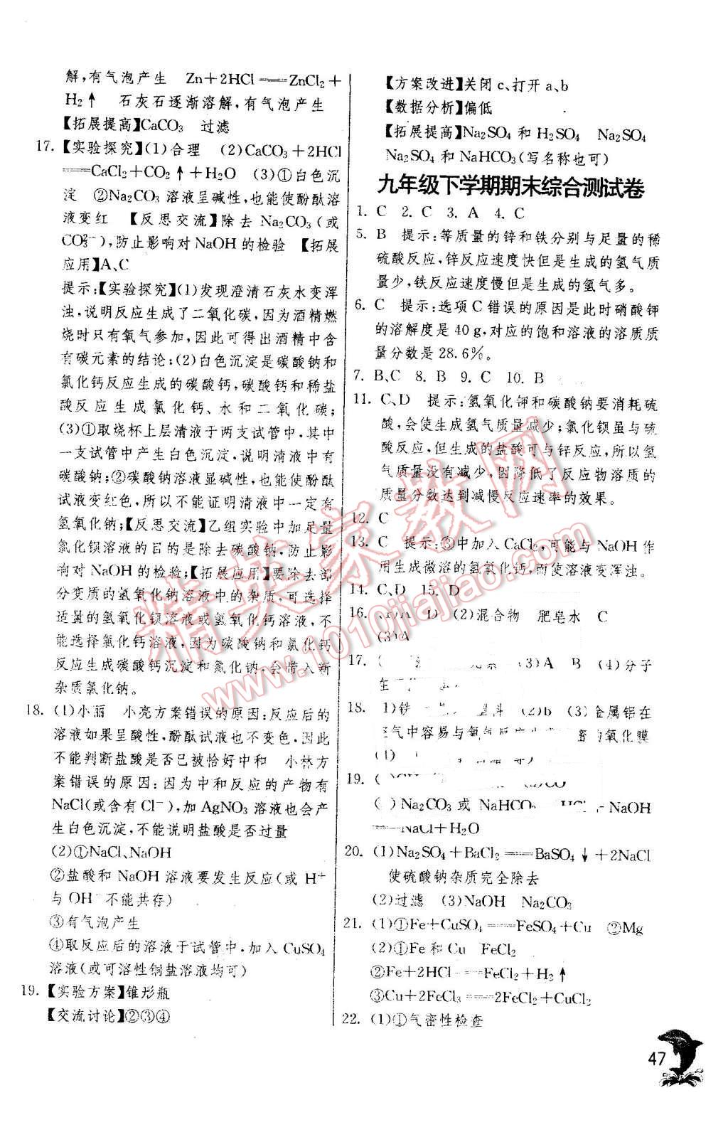 2016年实验班提优训练九年级化学下册人教版 第47页