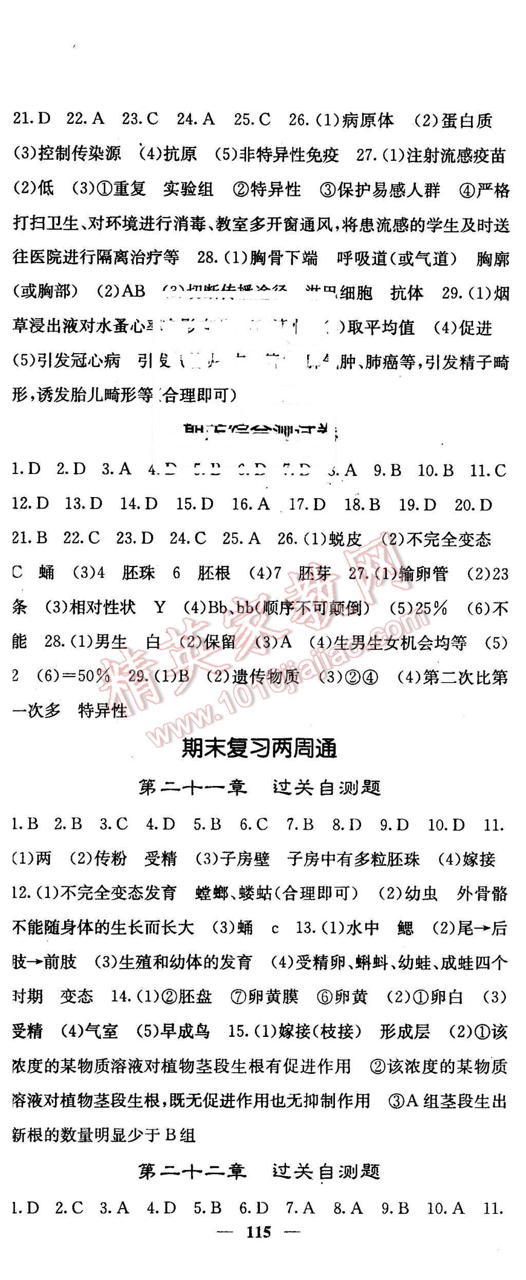 2016年名校課堂內(nèi)外八年級(jí)生物下冊(cè)蘇教版 第11頁(yè)