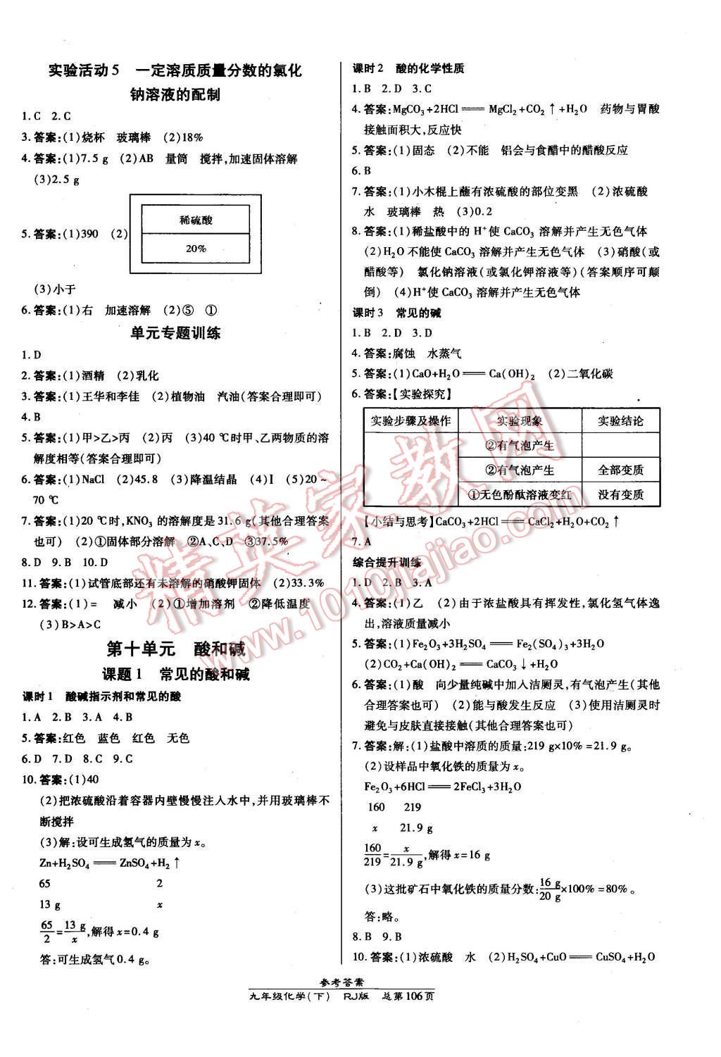 2016年高效課時(shí)通10分鐘掌控課堂九年級(jí)化學(xué)下冊(cè)人教版 第4頁