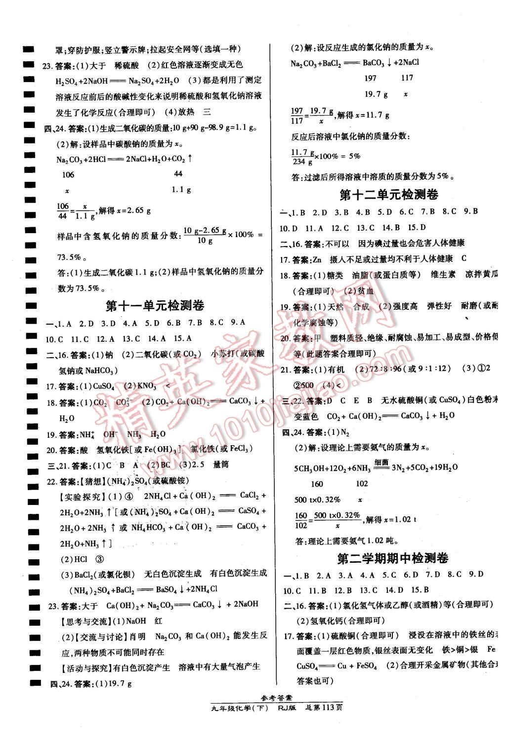 2016年高效课时通10分钟掌控课堂九年级化学下册人教版 第11页