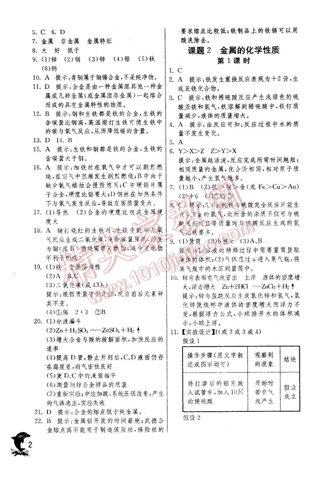 2016年实验班提优训练九年级化学下册人教版 第2页