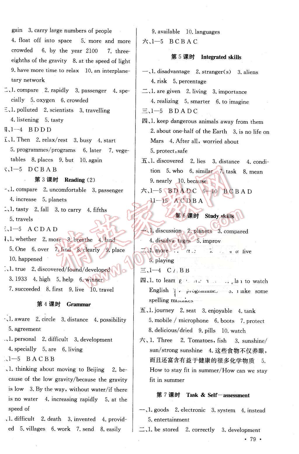 2016年高效精练九年级英语下册江苏版 第7页