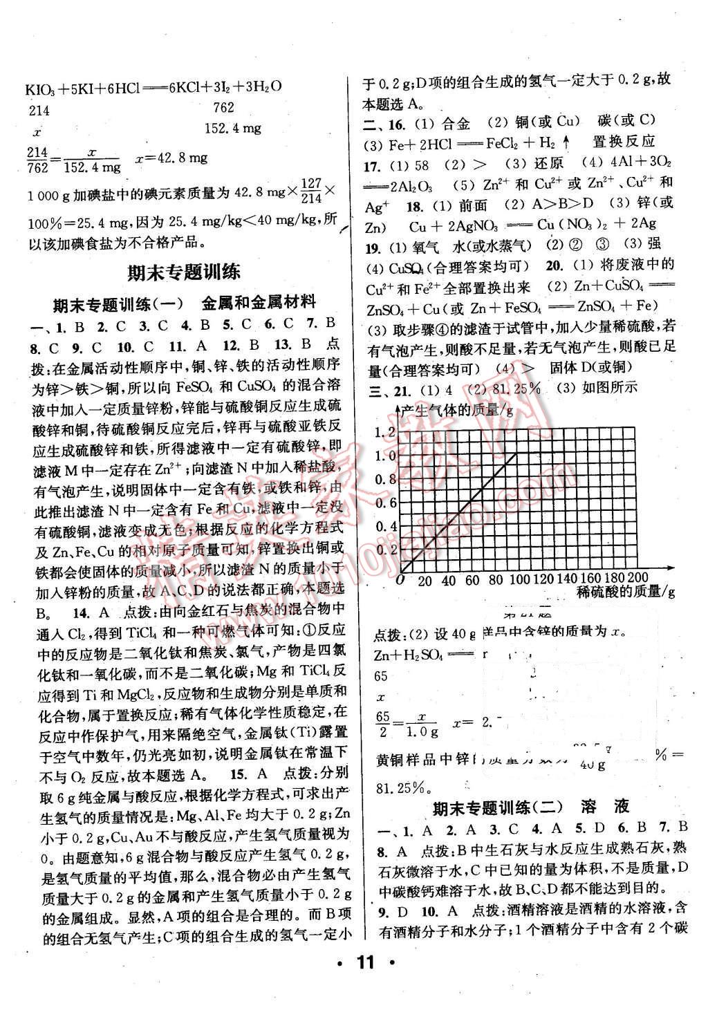 2016年通城學典小題精練九年級化學下冊人教版 第11頁
