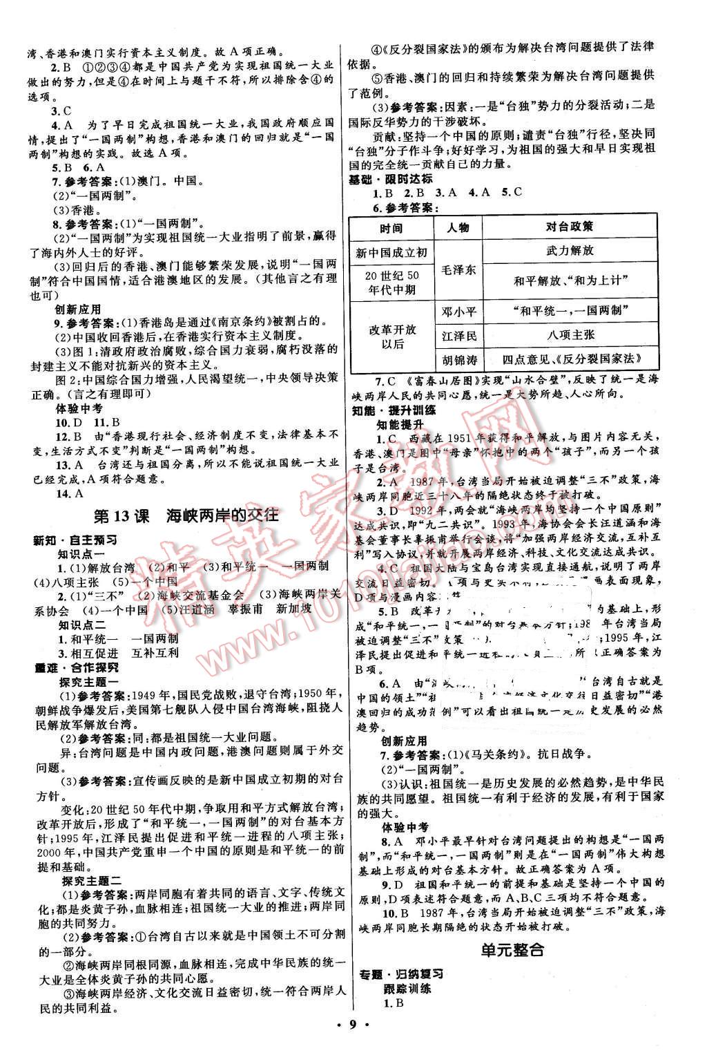 2016年初中同步測(cè)控全優(yōu)設(shè)計(jì)八年級(jí)中國(guó)歷史下冊(cè)人教版 第9頁(yè)