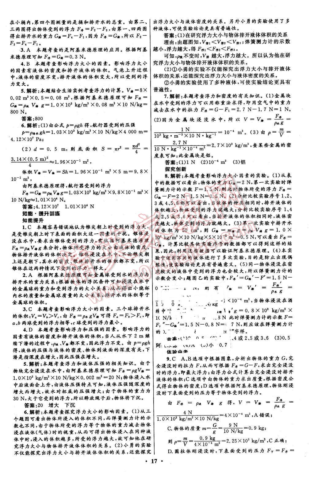 2016年初中同步測控全優(yōu)設(shè)計(jì)八年級物理下冊人教版 第17頁