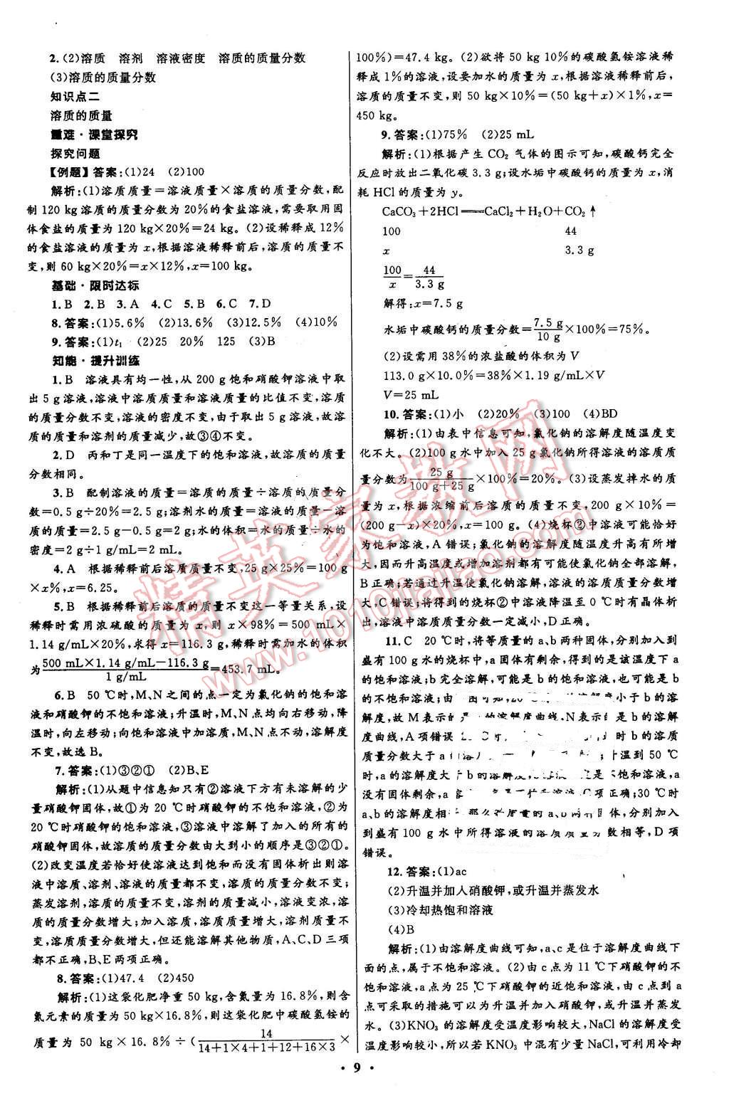 2016年初中同步測(cè)控全優(yōu)設(shè)計(jì)九年級(jí)化學(xué)下冊(cè)人教版 第9頁(yè)