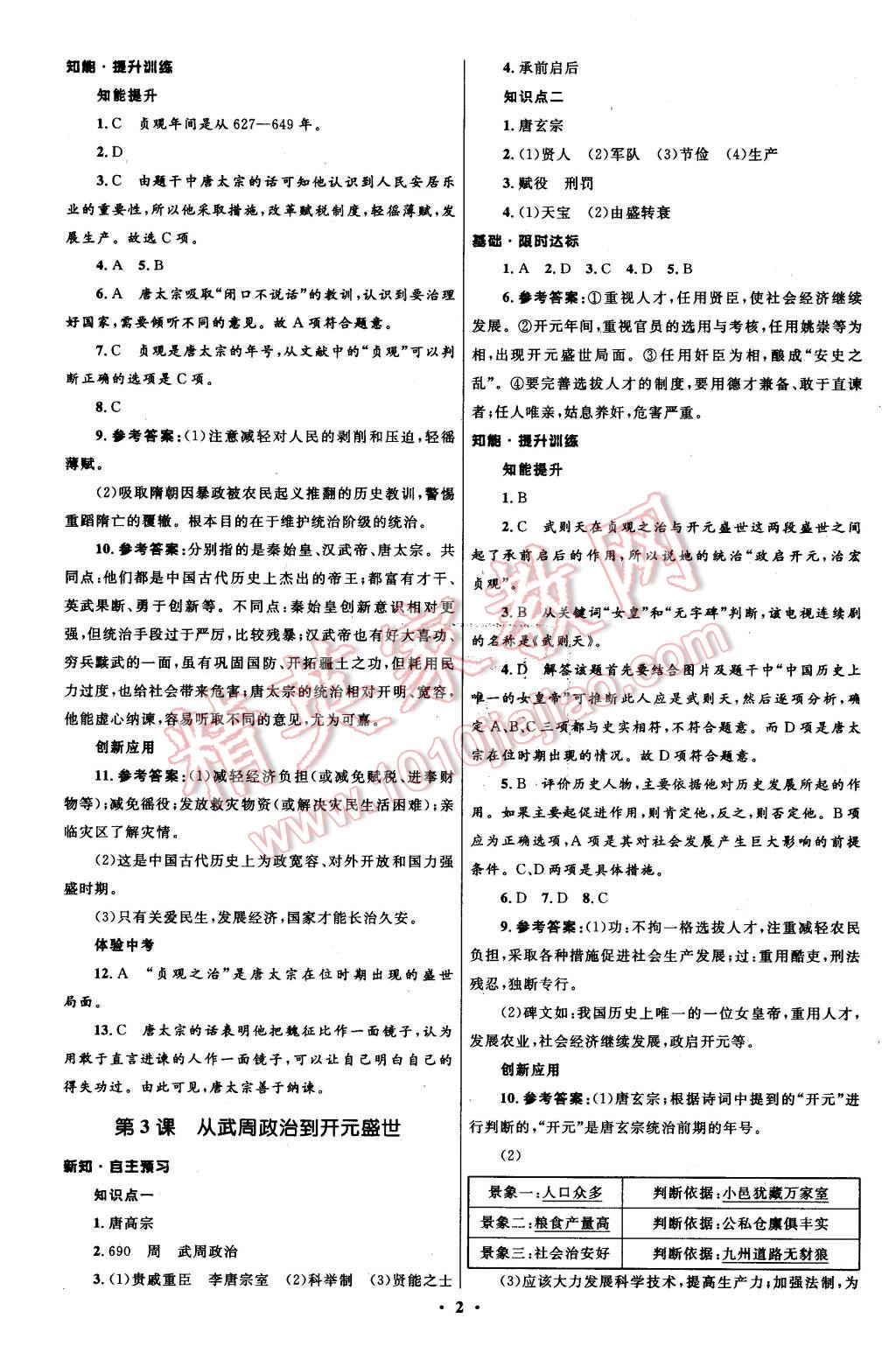 2016年初中同步測控全優(yōu)設計七年級歷史下冊華東師大版 第2頁