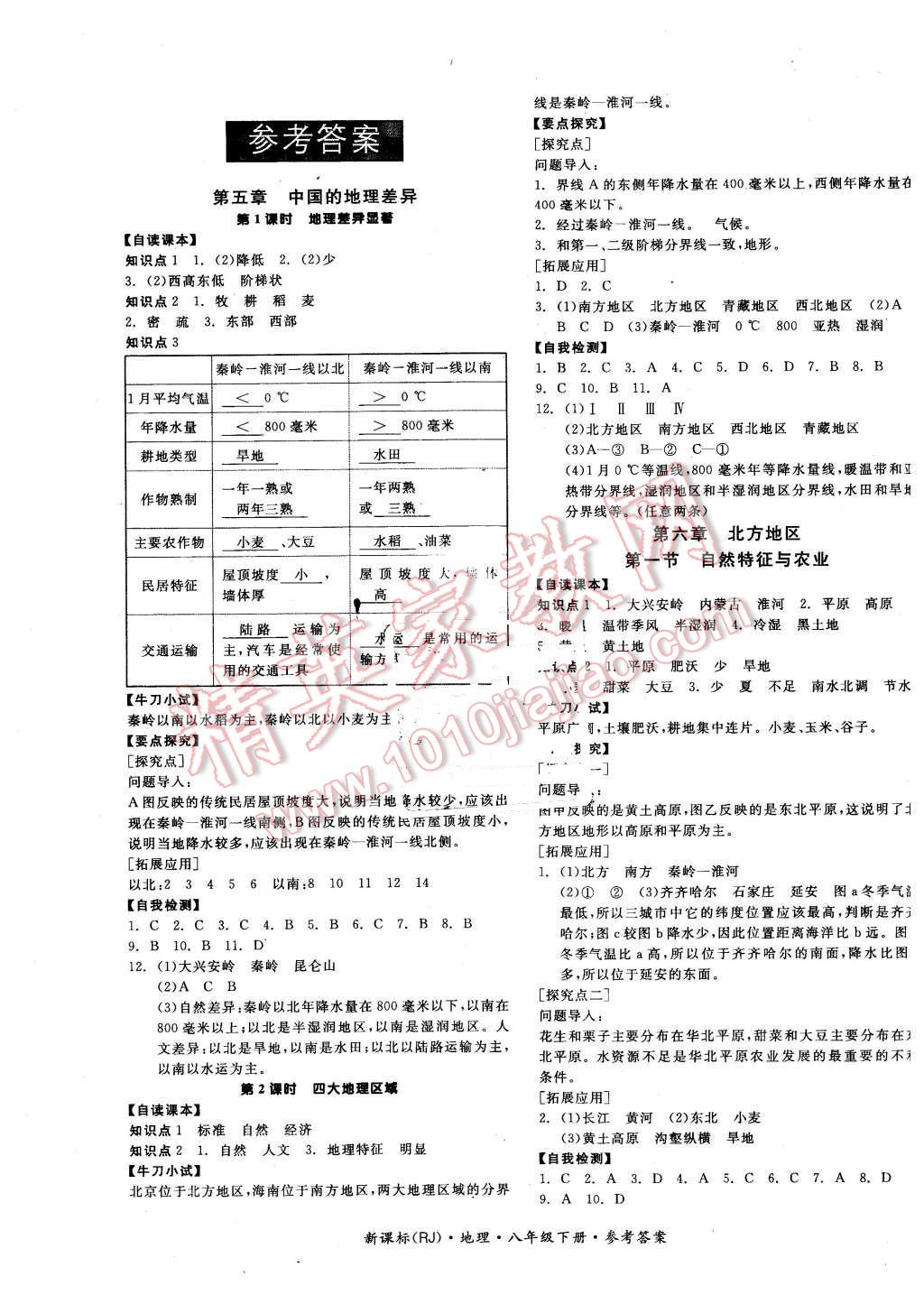 2016年全品學練考八年級地理下冊人教版 第1頁