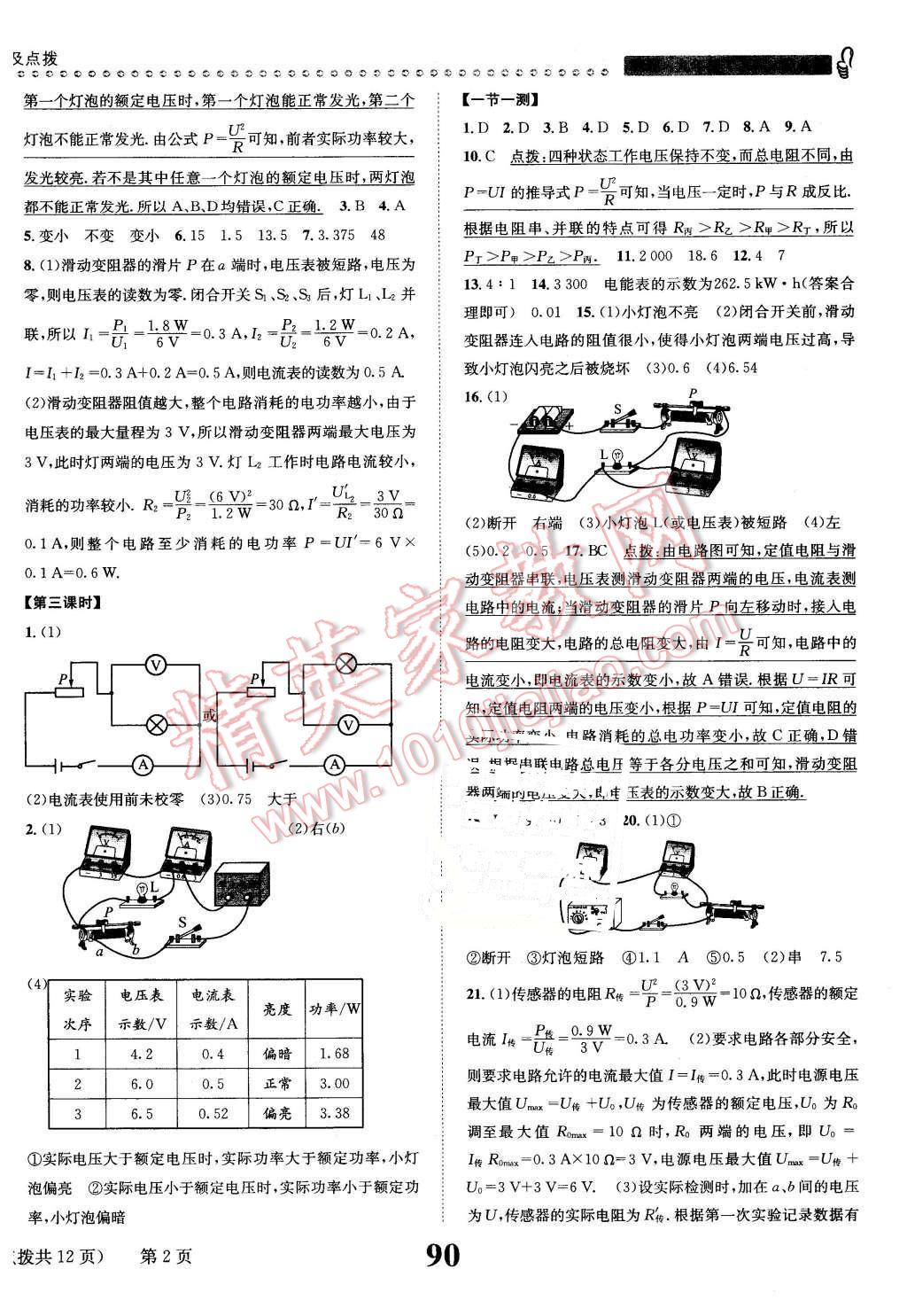 2016年課時(shí)達(dá)標(biāo)練與測(cè)九年級(jí)物理下冊(cè)蘇科版 第2頁(yè)