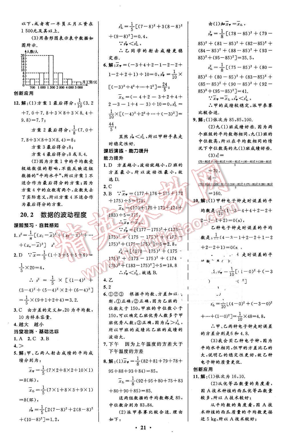 2016年初中同步測(cè)控全優(yōu)設(shè)計(jì)八年級(jí)數(shù)學(xué)下冊(cè)人教版 第21頁