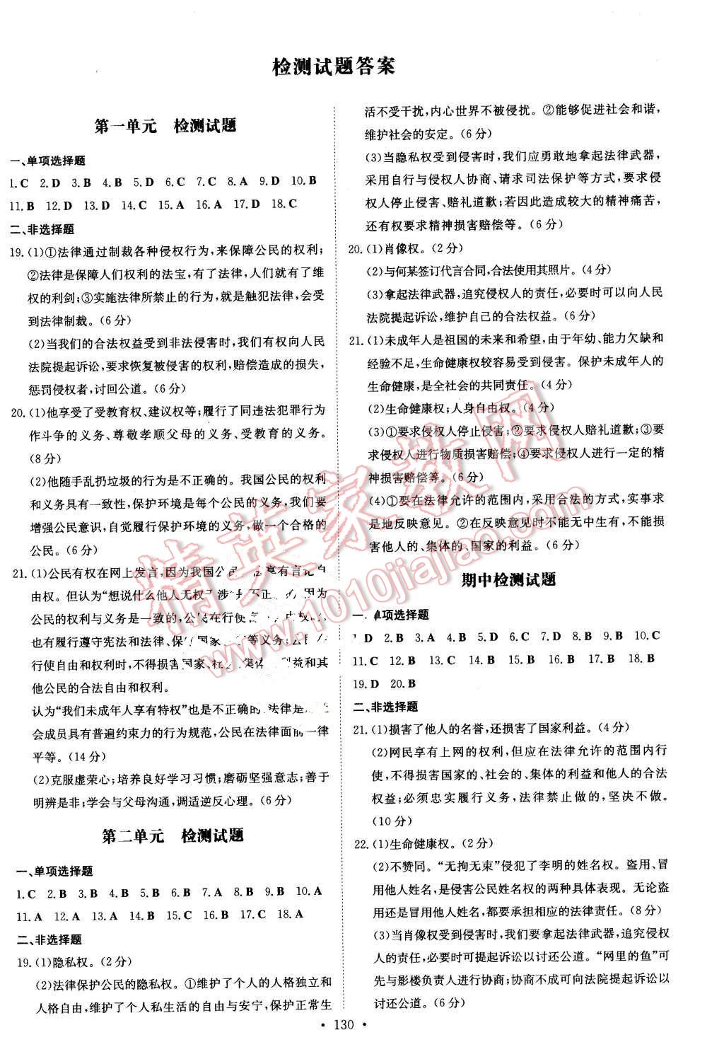 2016年初中同步学习导与练导学探究案八年级思想品德下册人教版 第14页