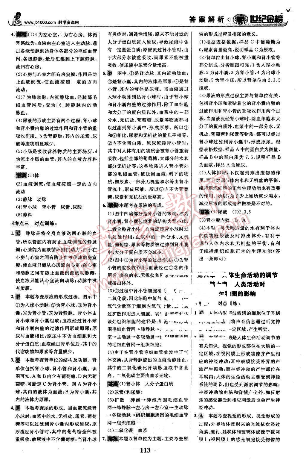 2016年世紀金榜金榜學案七年級生物下冊人教版 第22頁