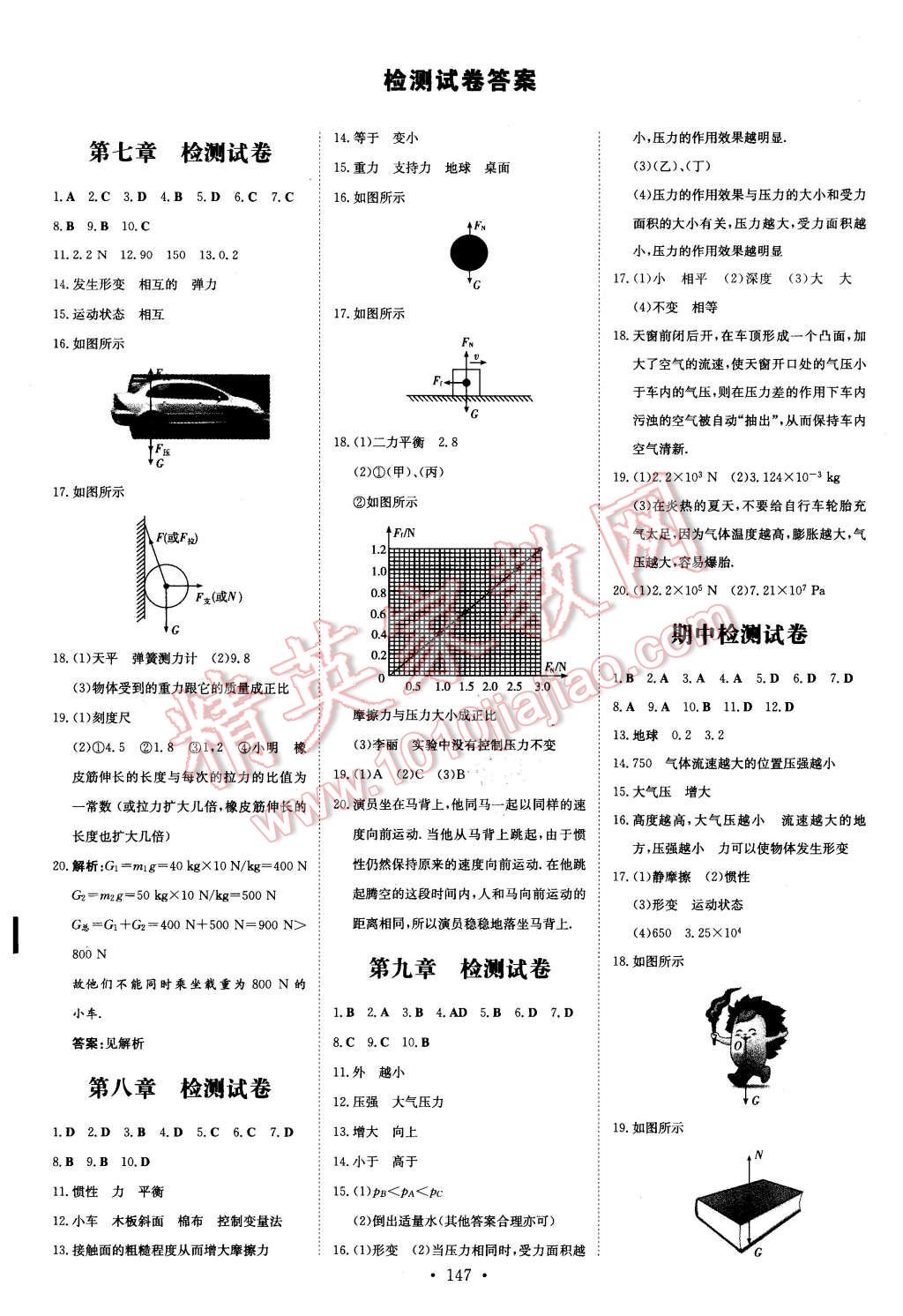 2016年初中同步学习导与练导学探究案八年级物理下册人教版 第7页