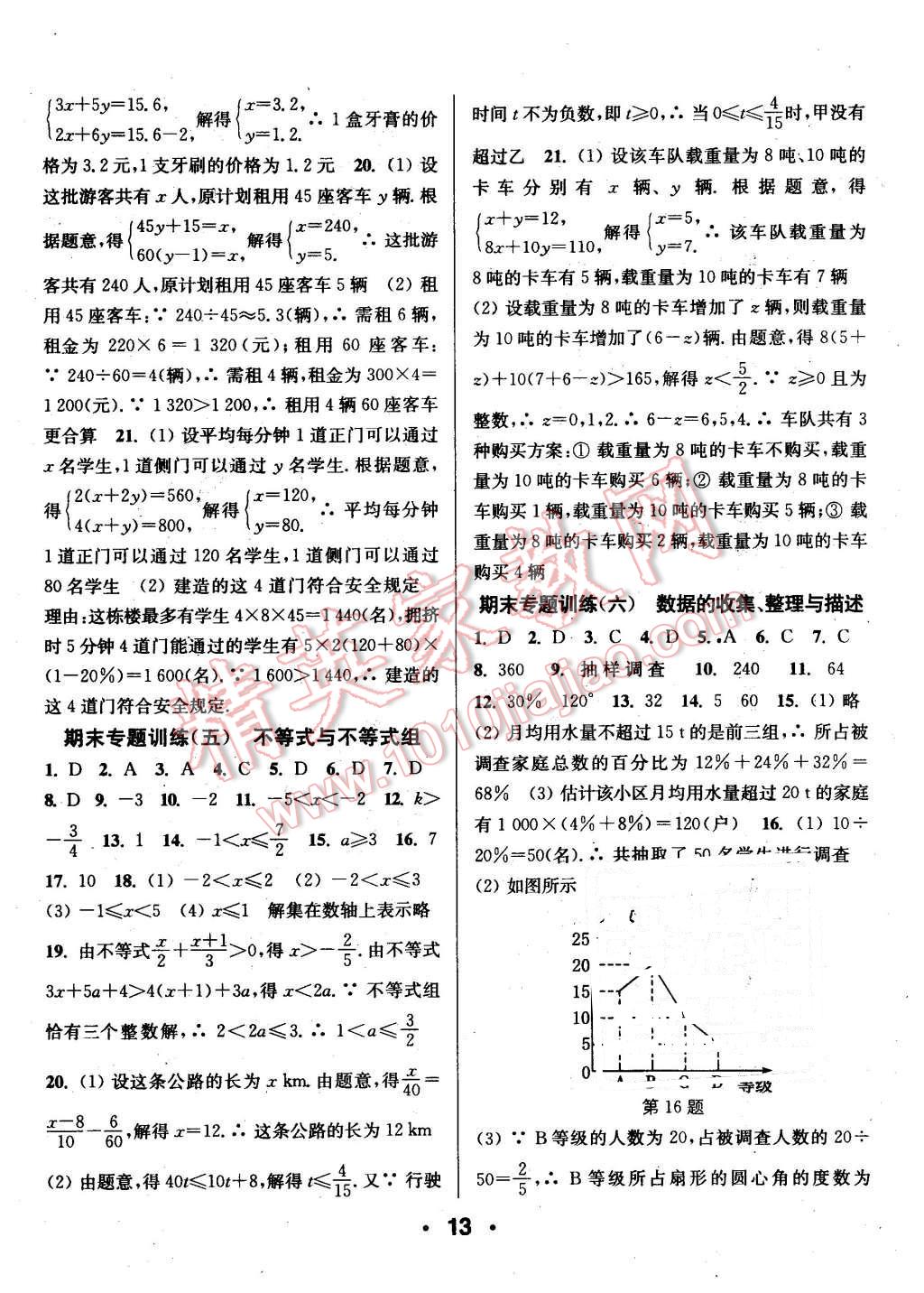 2016年通城学典小题精练七年级数学下册人教版 第13页