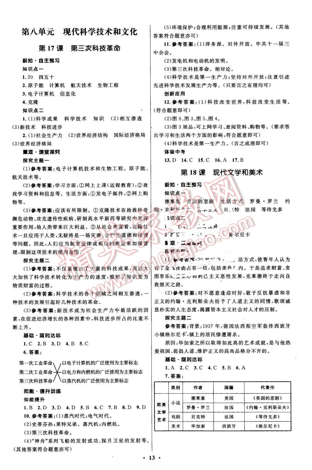 2016年初中同步測控全優(yōu)設(shè)計(jì)九年級世界歷史下冊人教版 第13頁