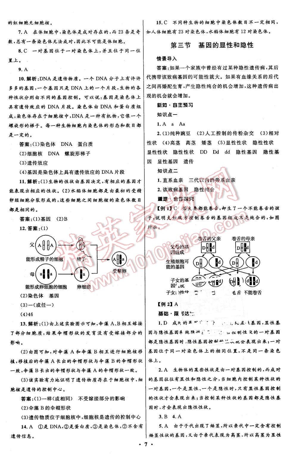 2016年初中同步測(cè)控全優(yōu)設(shè)計(jì)八年級(jí)生物下冊(cè)人教版 第7頁