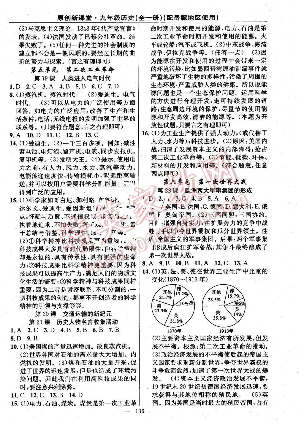 2015年原創(chuàng)新課堂九年級(jí)歷史全一冊(cè)岳麓版 第6頁(yè)