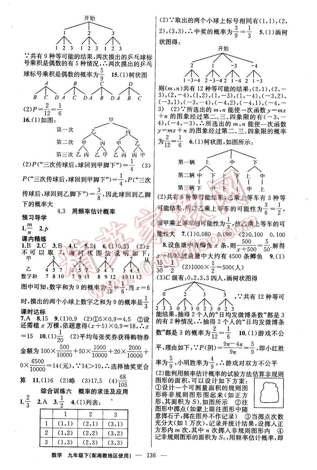 2016年黃岡金牌之路練闖考九年級數學下冊湘教版 第16頁