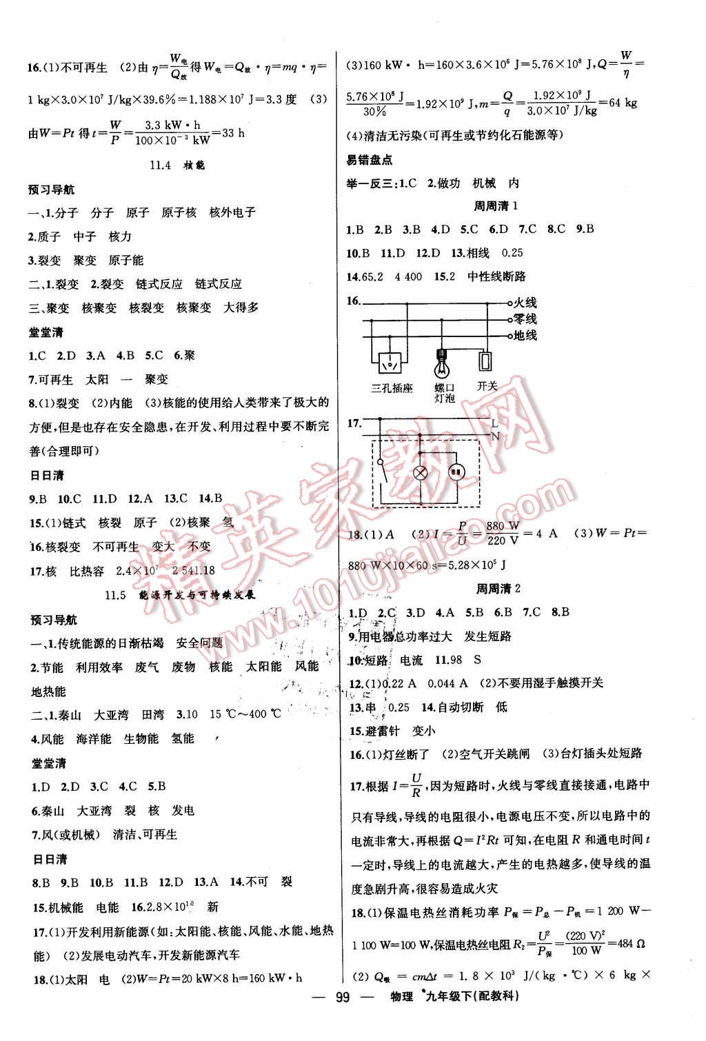 2016年四清導(dǎo)航九年級物理下冊教科版 第4頁