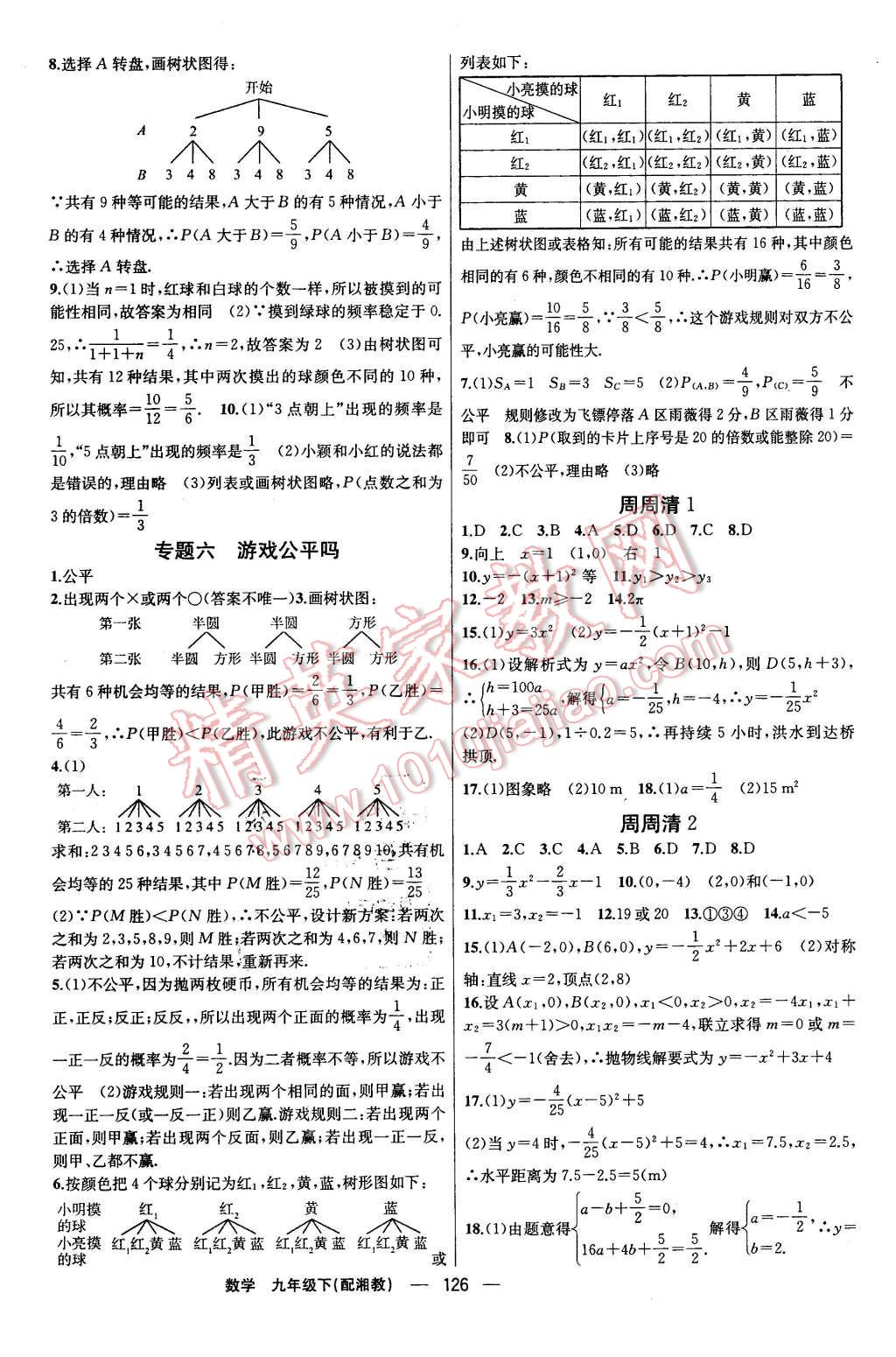 2016年四清導航九年級數(shù)學下冊湘教版 第11頁