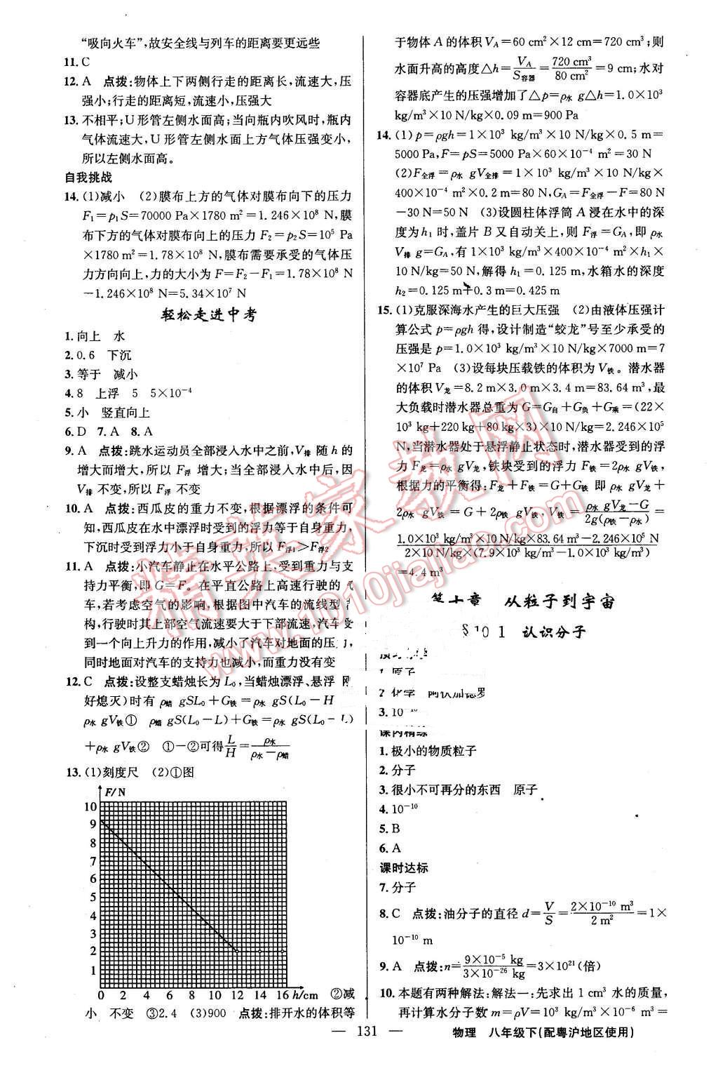 2016年黃岡金牌之路練闖考八年級物理下冊滬粵版 第13頁